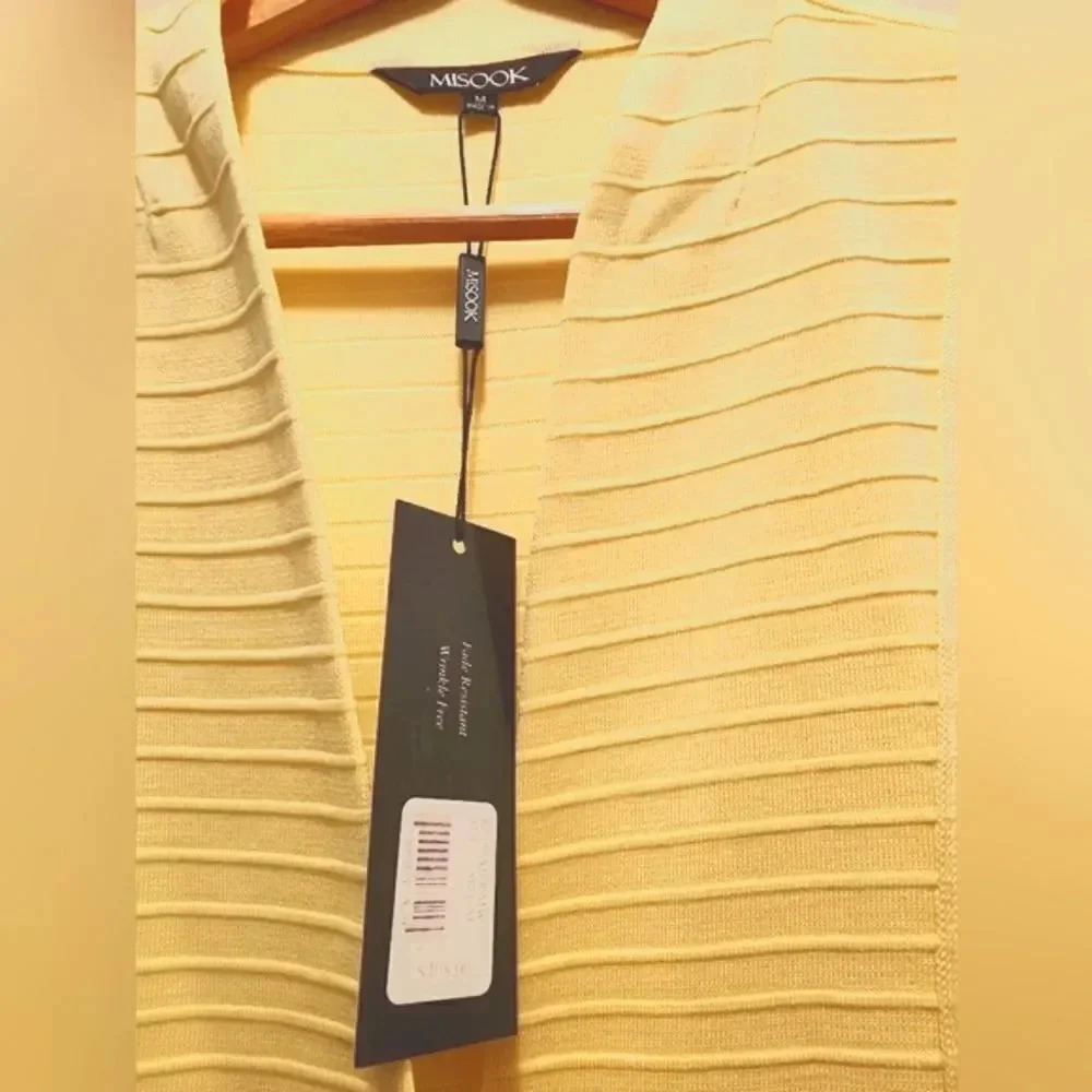 NWT Misook Textured One-Button Lemon Yellow Jacke… - image 5